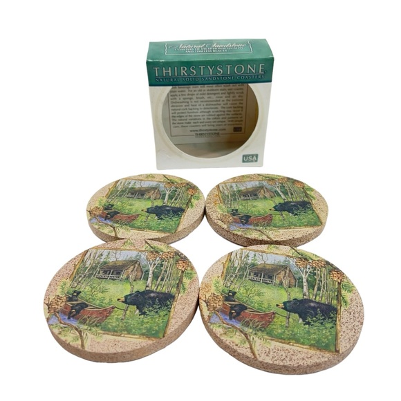 Thirstystone Natural Sandstone Coasters Set of 4 - Picture 1 of 4